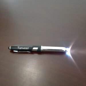 Name Pen With Stylus, Torch & Mobile Holder