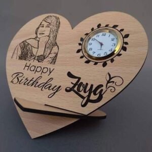 Customized Wooden Heart Clock