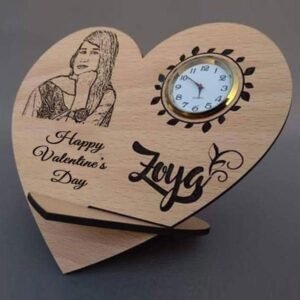 Customized Wooden Heart Clock