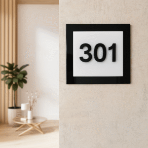 Modern Acrylic Apartment Number Plate – Flat Number Sign