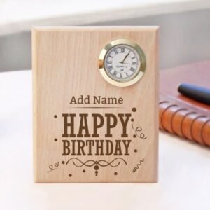 Birthday Wishes Personalized Wooden Table Clock